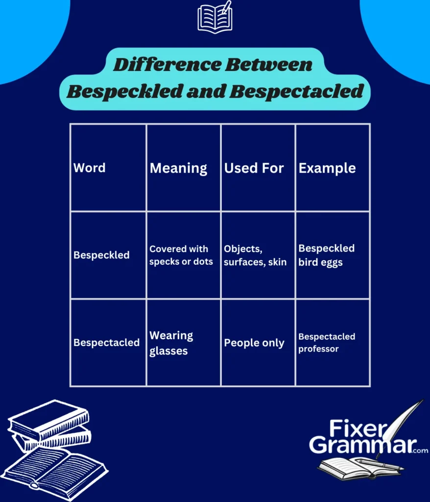 difference-bespeckled-bespectacled