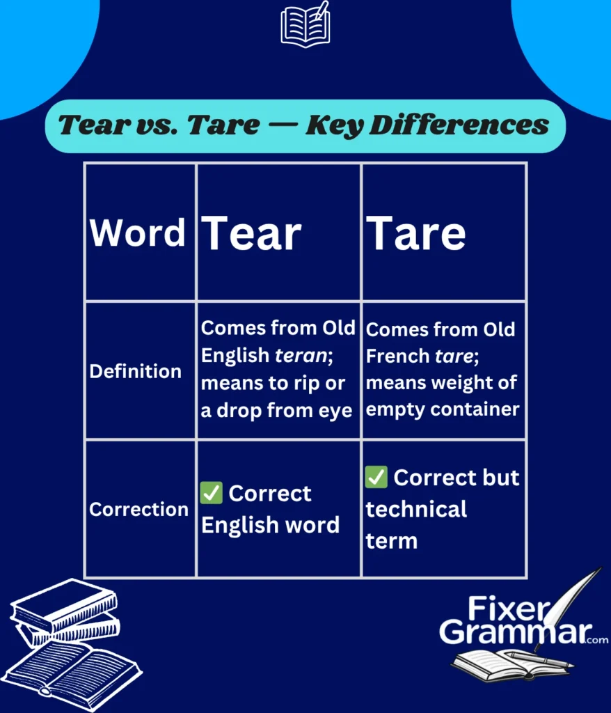 tear-vs-tare-differences