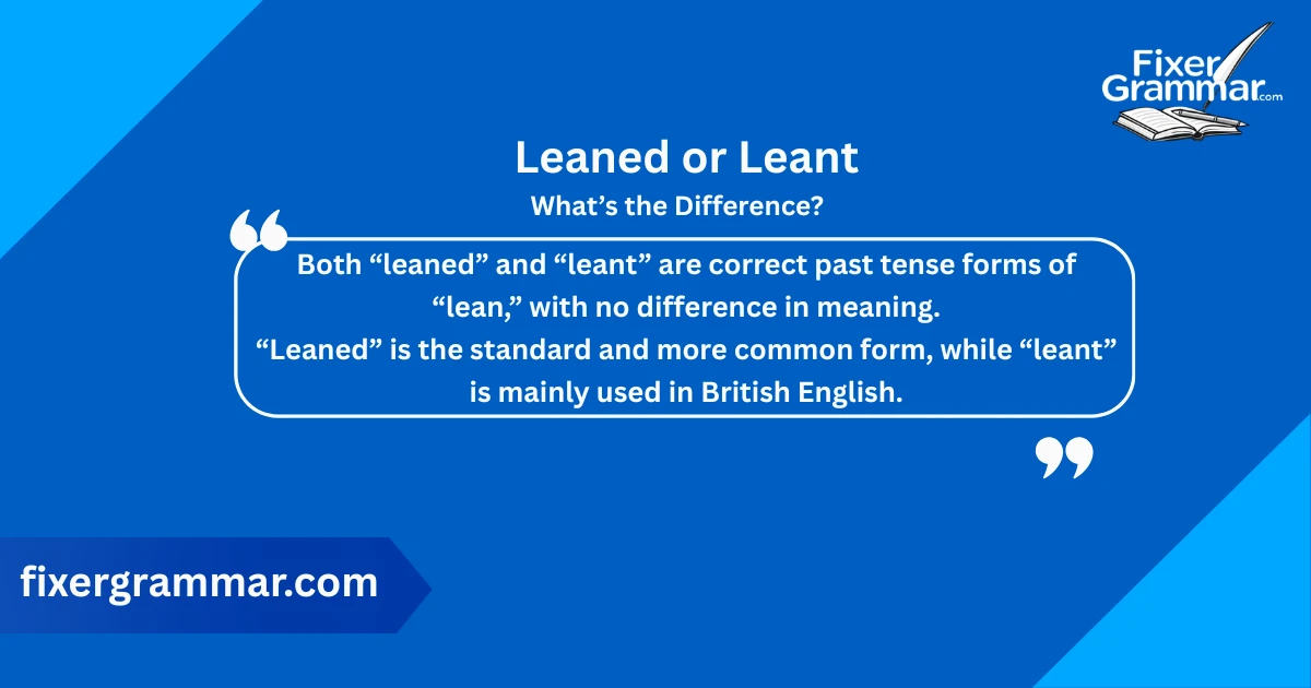leaned-or-leant-difference